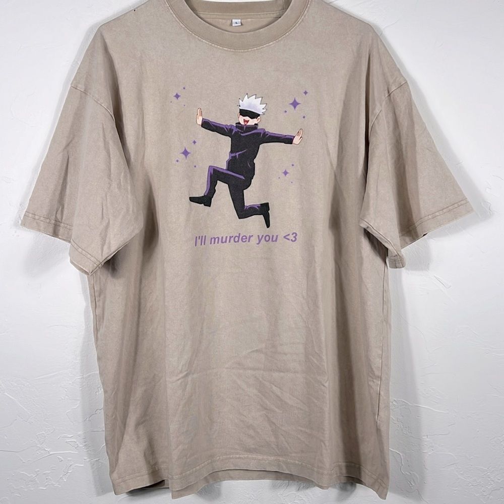 🔥 CRAZYMONK Jujutsu Kaisen I'll‎ Murder You Anime Oversize Japan T-Shirt Sz Lg